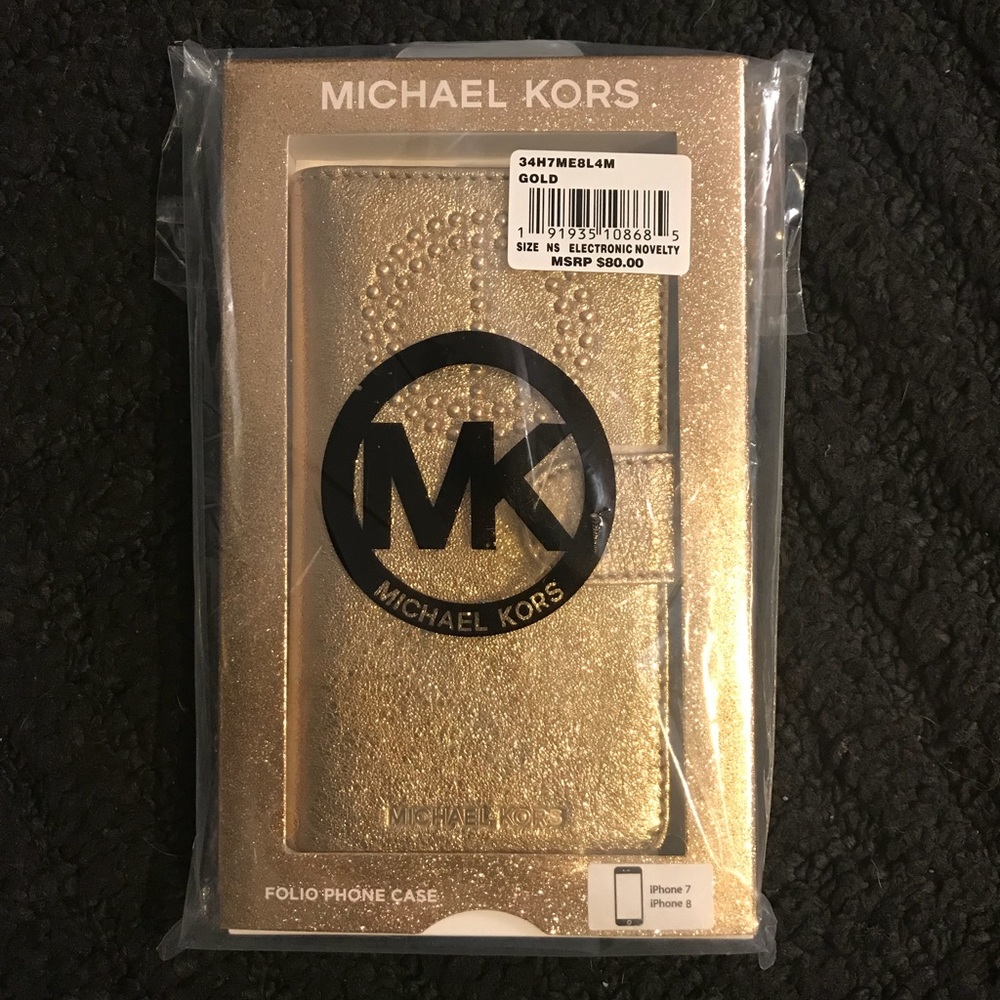 Gold Studded iPhone 7/8 Folio Case